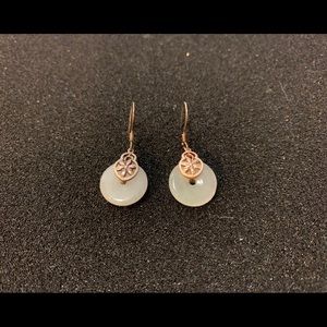 12mm Jade Earrings/ Light Green Jade and Alloy